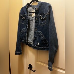 Hollister Distressed Denim Jean Jacket Size Large
